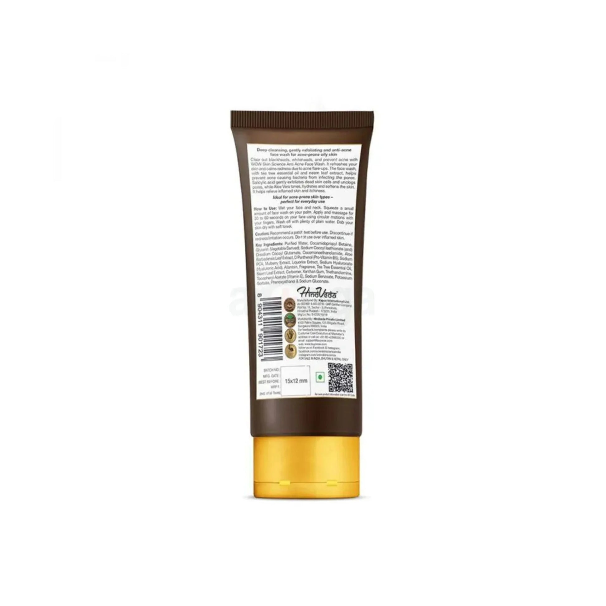Wow Skin Science Anti Acne Facewash 100ml