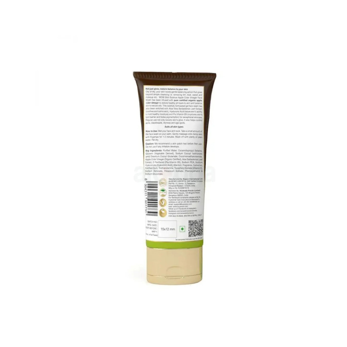 Wow Skin Science Apple Cider Vinegar Facewash 100ml