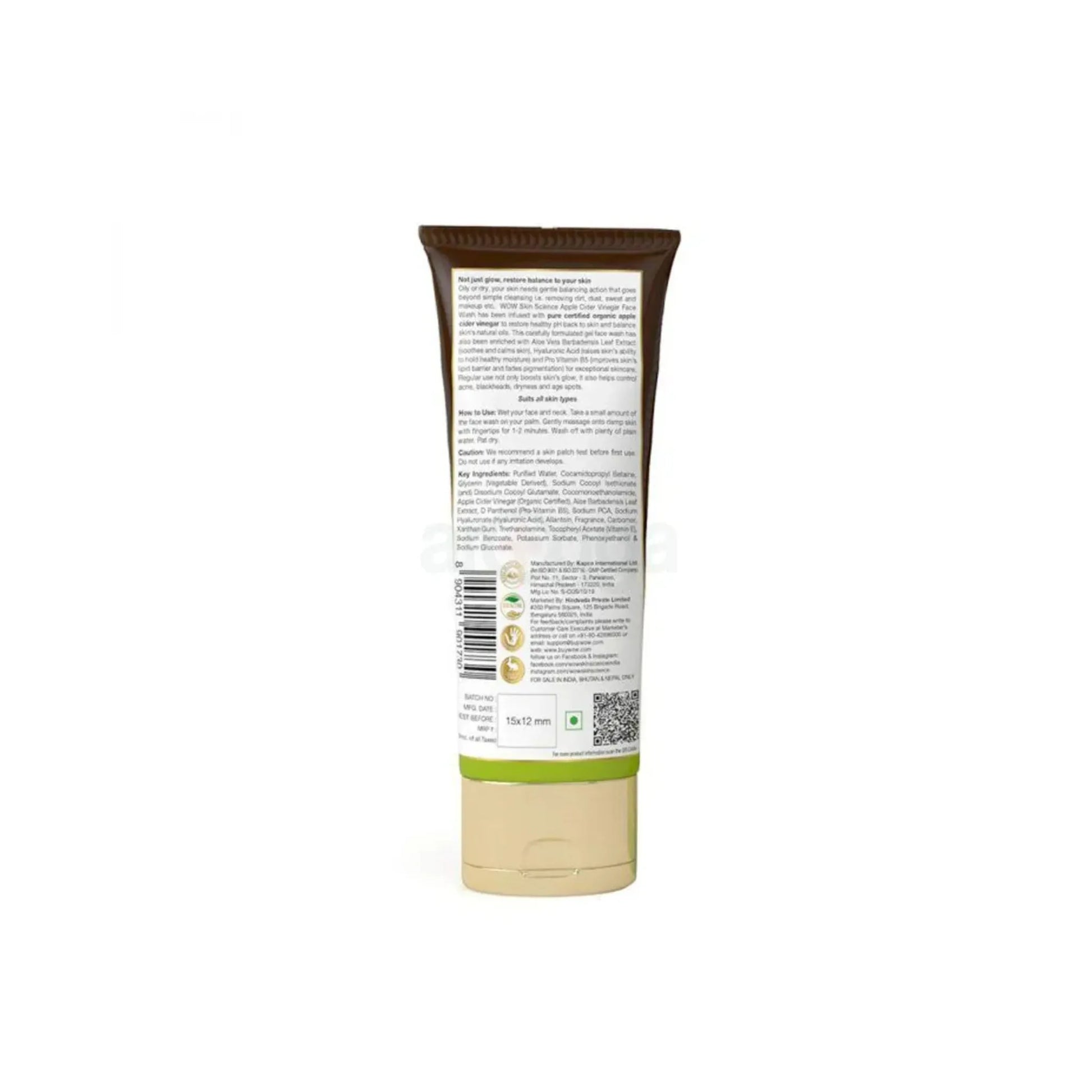 Wow Skin Science Apple Cider Vinegar Facewash 100ml