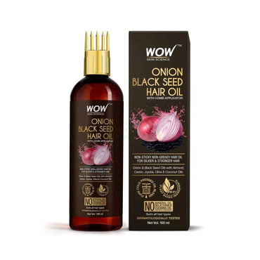 Wow Skin Science Onion Black Seed Hair Oil With Comb Applicator 100ml